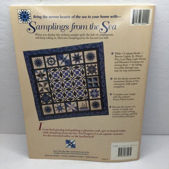Vintage 1993 Samplings From The Sea Sampler Series Rosemary Makhan Quilting Book - Picture 10 of 11